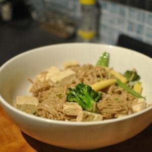 bowl of tofu noodles